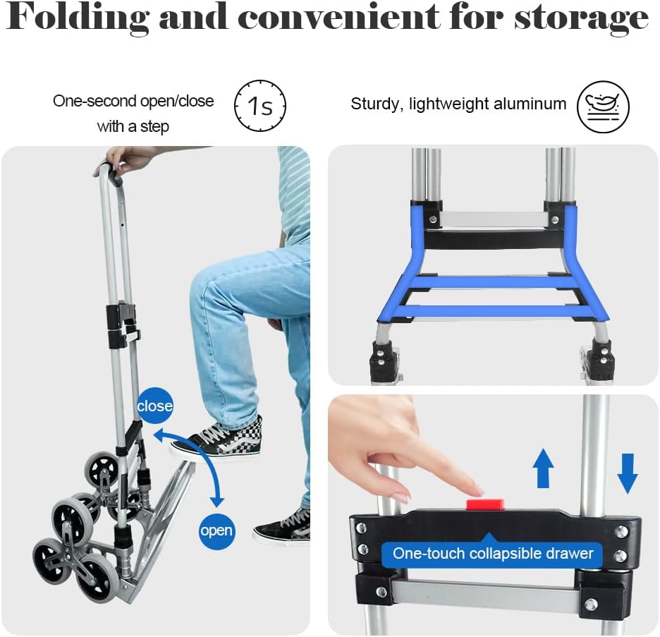 Carretilla Escaladora RJTEK - 400 lb, Neumáticos Grandes, Modelo