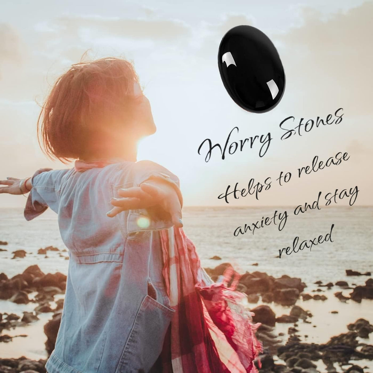 ZHIYUXI Cristales de obsidiana negra de 2.4 pulgadas, piedras