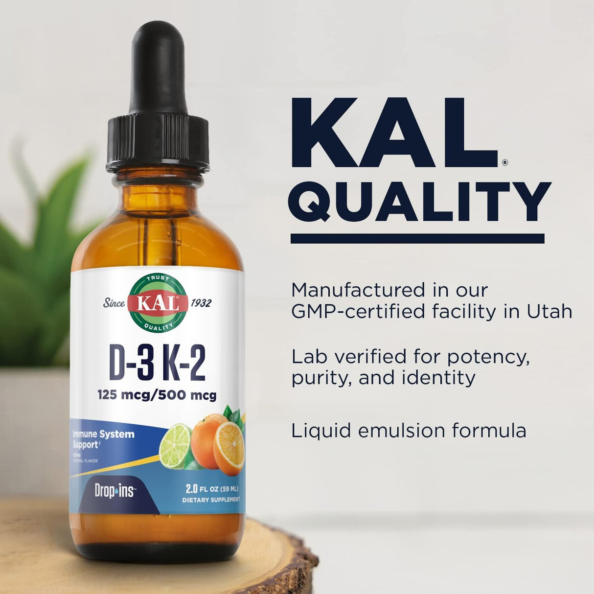 KAL D3 K2 Drops Liquid Vitamina D3 K2 125/500 mcg