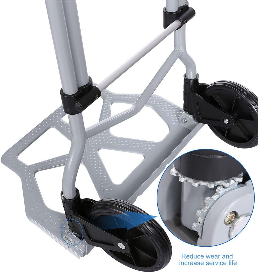 Carretilla Plegable de Aluminio, 220lbs, Ideal para Cargar.