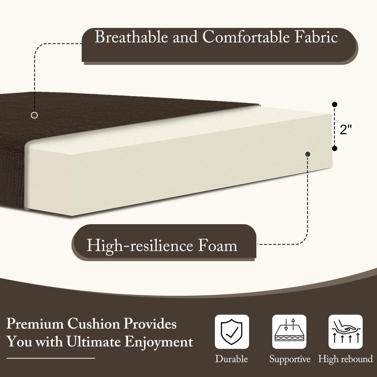 Cojines para Sillas de Comedor Cozyide, 4 Pack, 16 x 16