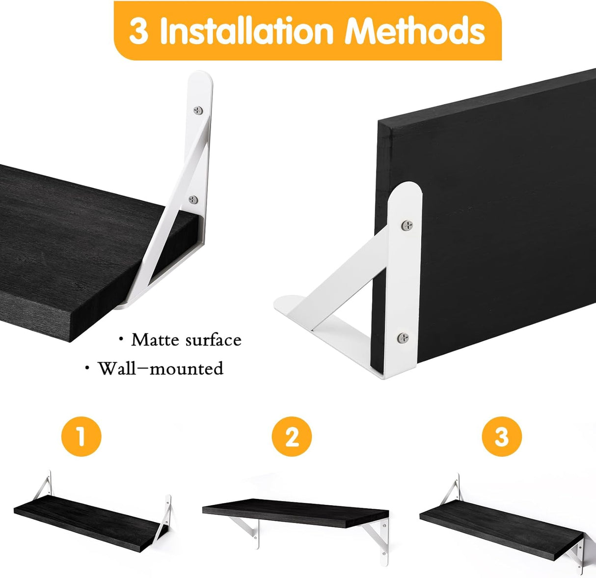 Estanterías flotantes YGEOMER, madera, set de 4 tamaños diferentes