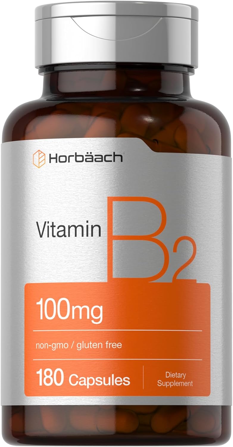 Suplemento de Vitamina B2 100mg | Horbäach | 180 Cápsulas