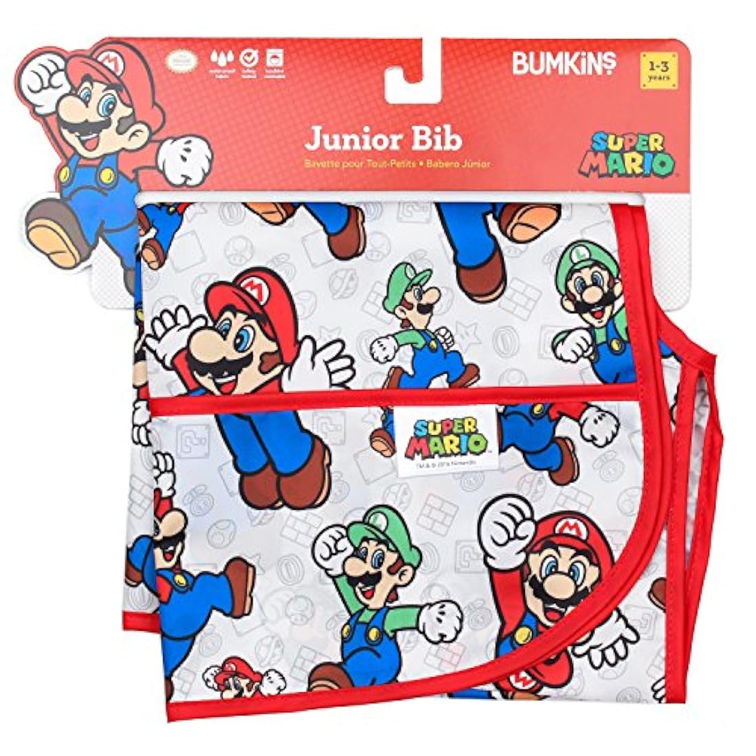 Babero de manga corta para niño impermeable lavable