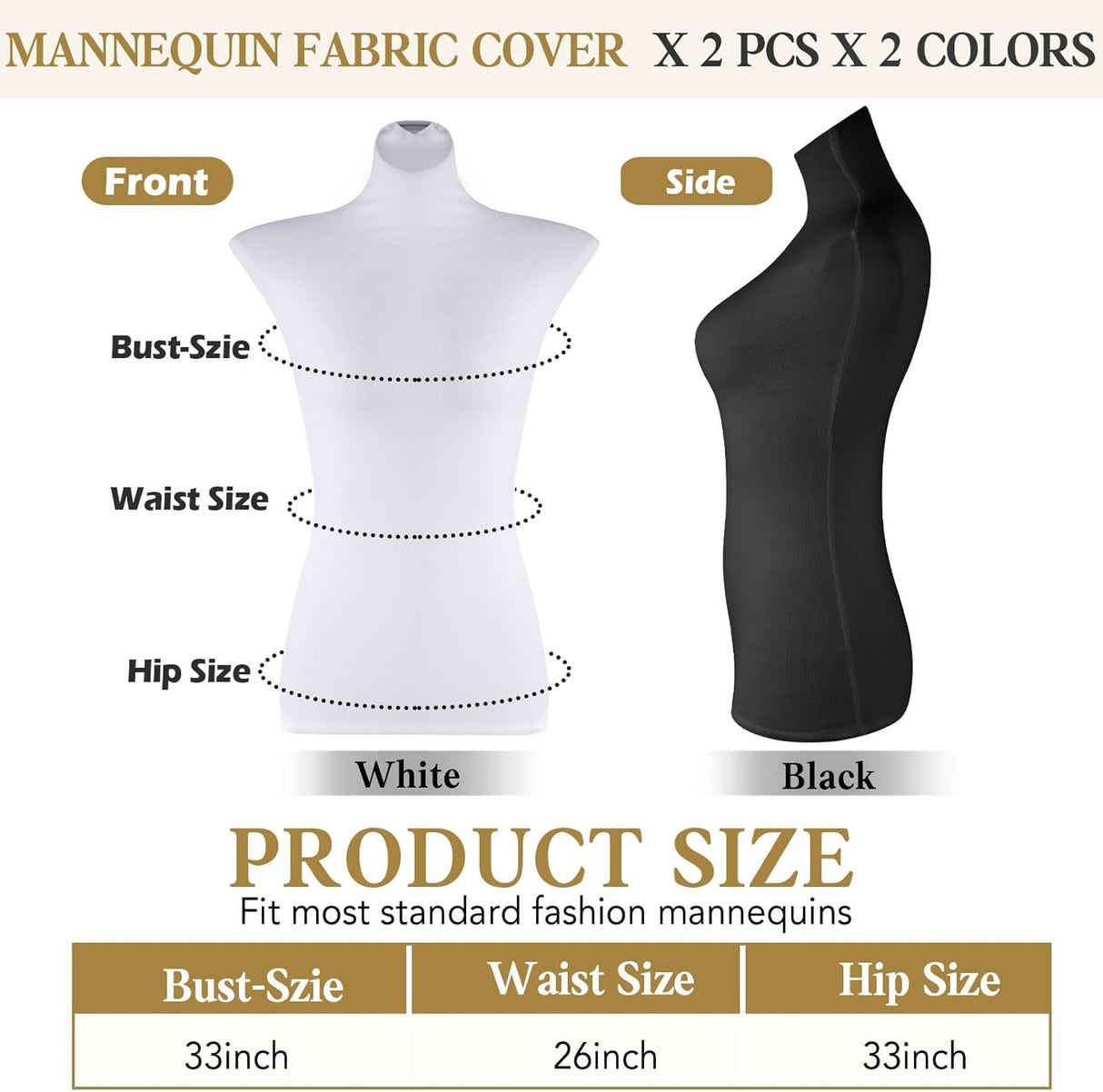 Cubierta de Maniquí Superior Peryiter, Tela Suave y Elástica