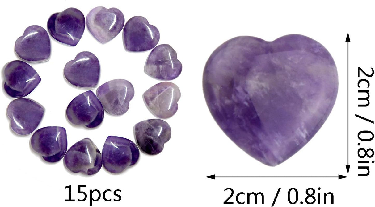 15 paquetes de cristal curativo de 0.8 pulgadas, amatista