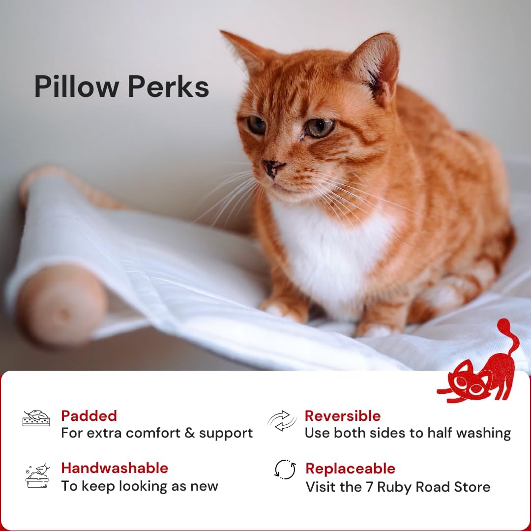 Hamaca de gato montada en pared 7 Ruby Road, con dos escalones