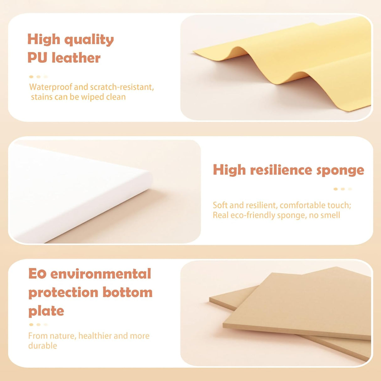 Paneles de Pared Acolchados para Niños, 4pcs, 23.6''x7.87