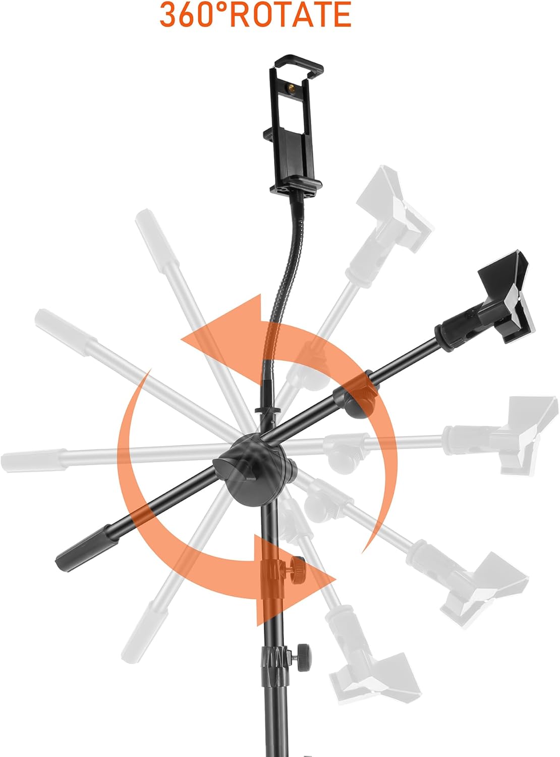 Soporte de micrófono con clip para iPad, tripié, portátil