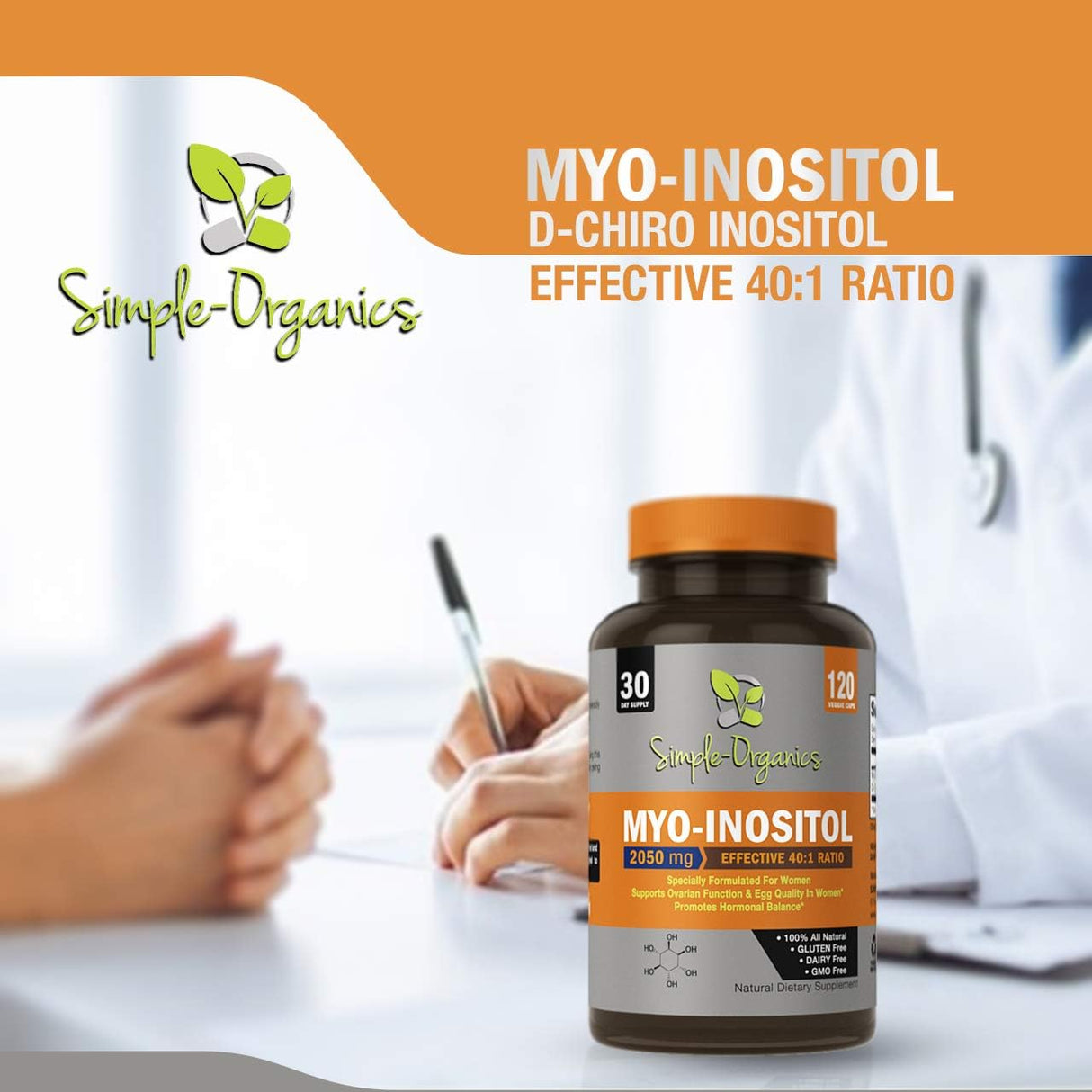 Suplemento Myo Inositol con D-Chiro Inositol para mujeres
