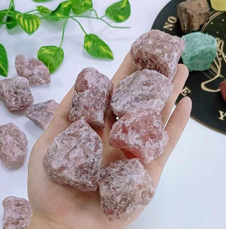 LAIDANLA Cuarzo fresa de 2 in, piedras naturales en bruto