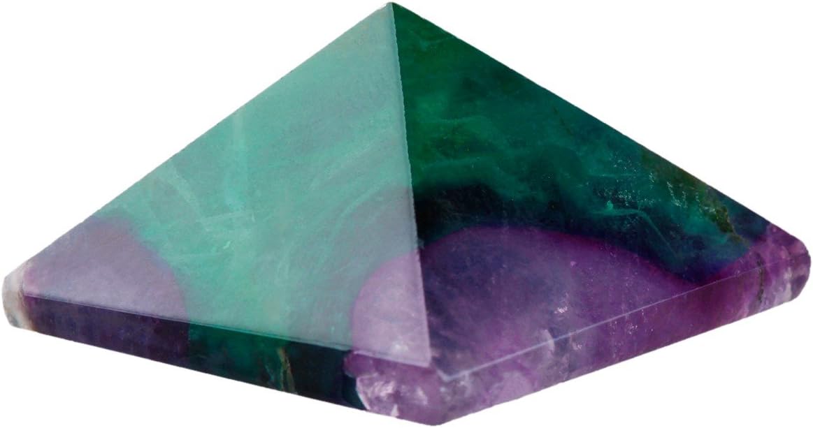 rockcloud Figura de pirámide de piedra sanadora, de cristal, cuarzo rosa, y fluorita.