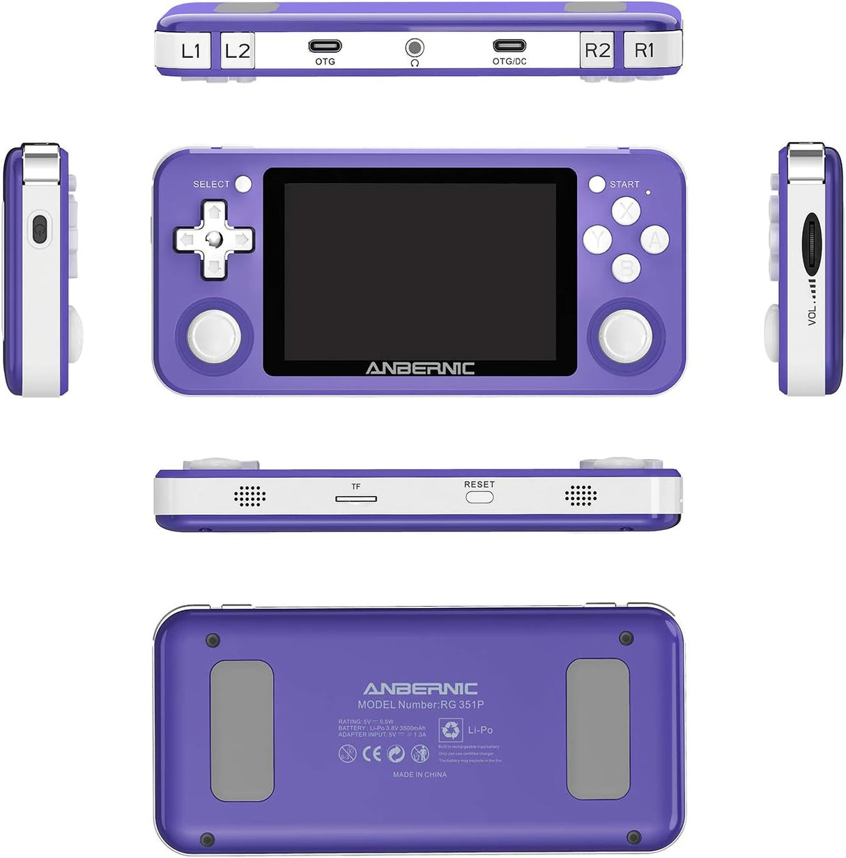 Consola de juegos portátil HAIHUANG color morado