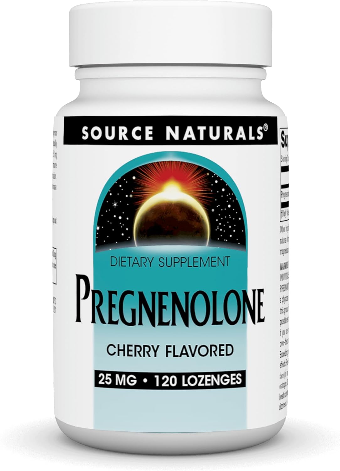 Suplemento de Pregnenolona 25mg - Source Naturals - 120 Lozenges