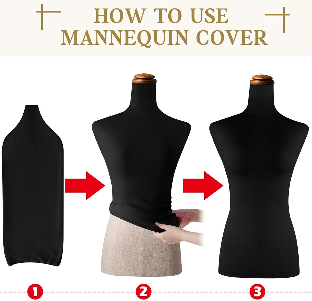 Cubierta de Maniquí Superior Peryiter, Tela Suave y Elástica