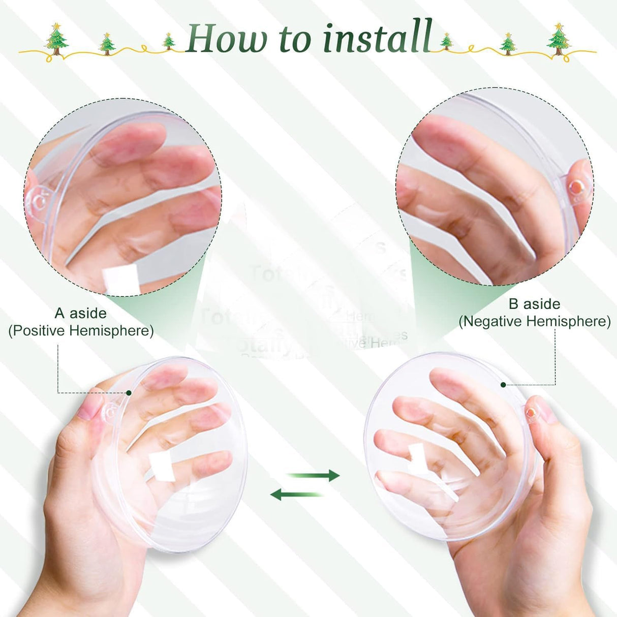 10PCS Bolas navidad transparente rellenables DI 4.8 pulgadas