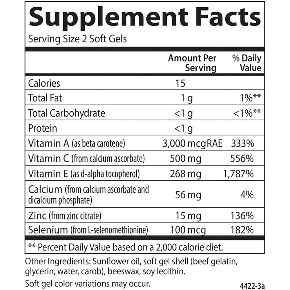 Suplementos Alimenticios vitaminas A C E y zinc