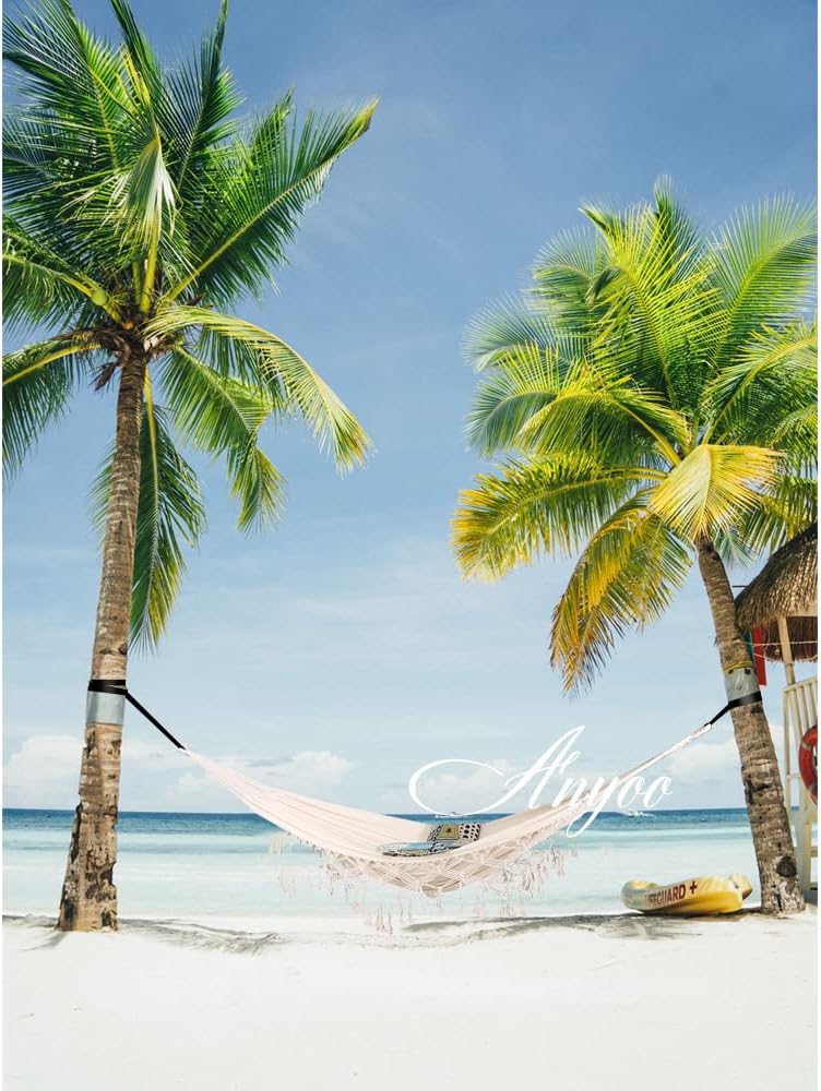 Hamaca Anyoo de Algodón, Deluxe con Borlas, Soporta 450lbs