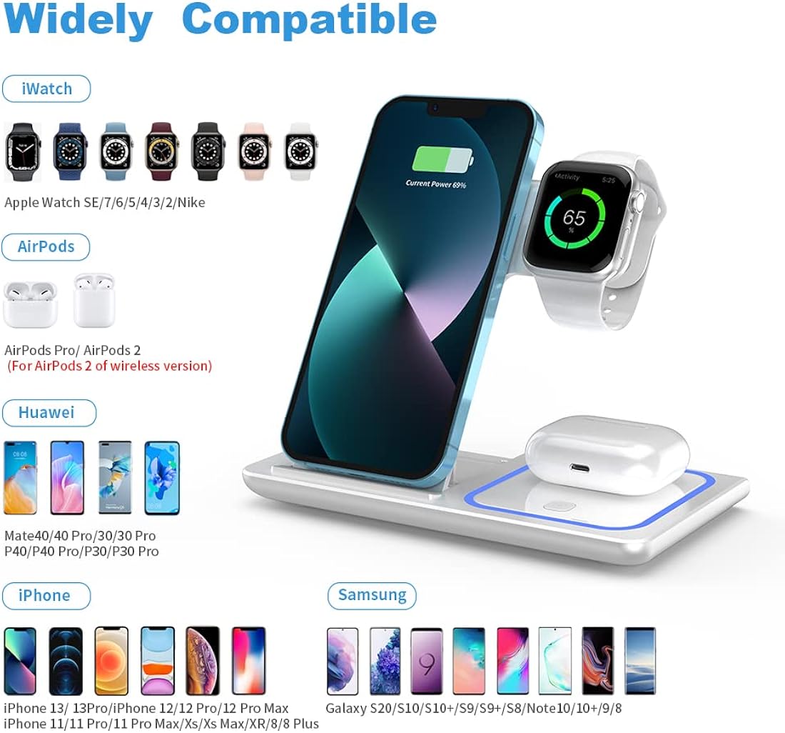 Cargador inalámbrico 3 en 1 estación de carga