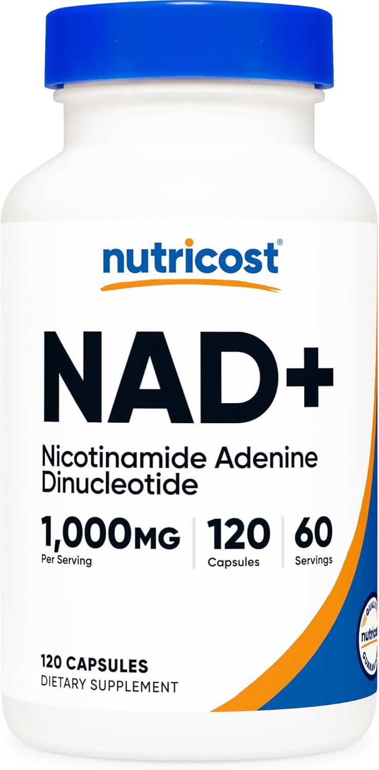 Suplemento de NAD+, Nutricost, 1000mg, 120 Cápsulas