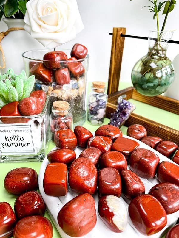 Conjunto de Piedras de Jaspe Rojo para Sanación, Pulidas