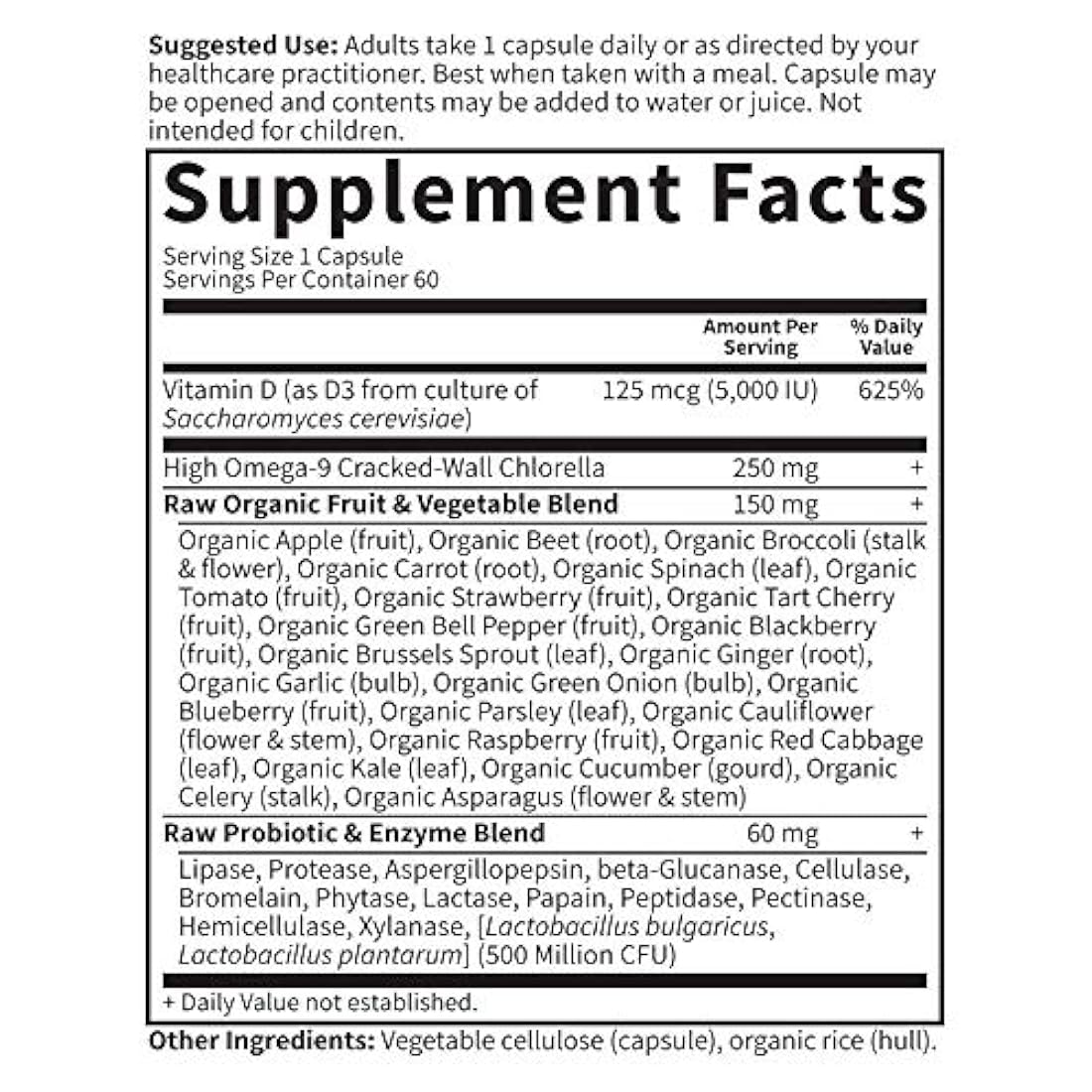 Vitamina Código de Alimentos enteros crudos D3 Suplemento