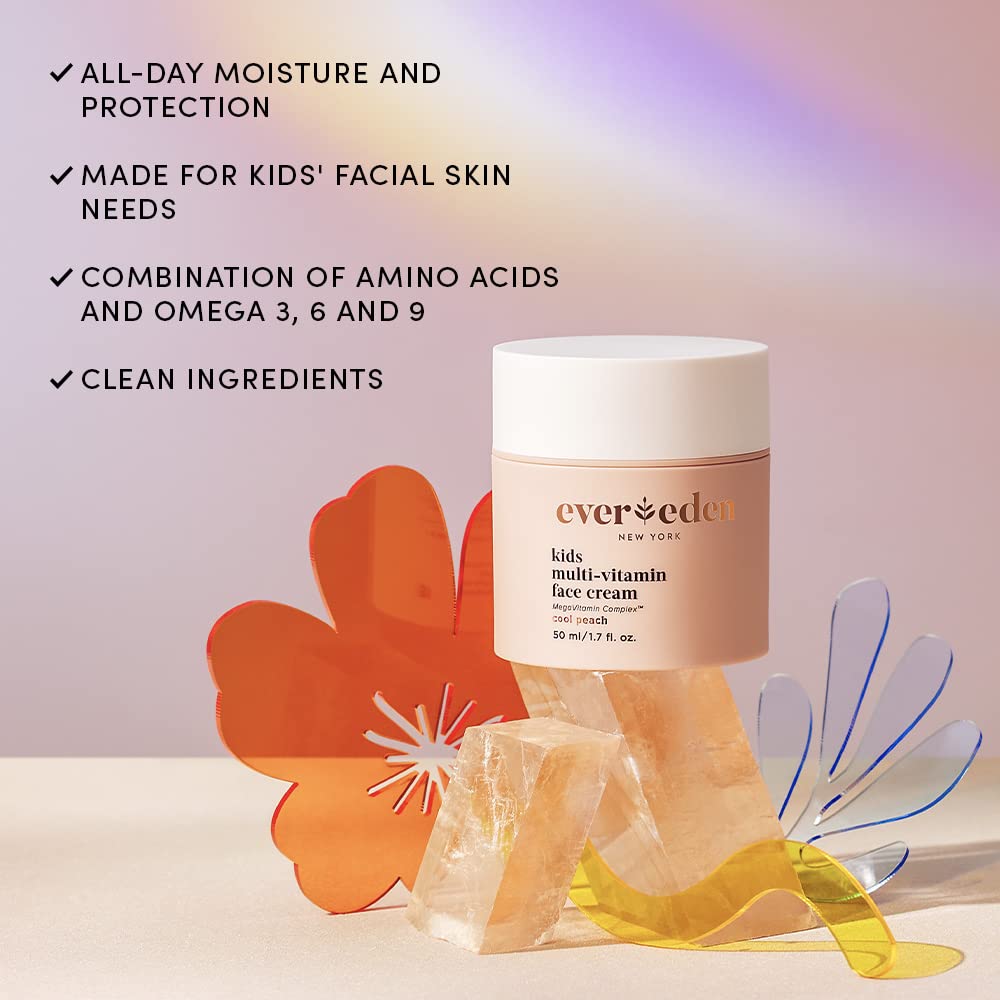 Crema facial natural y a base de plantas para niños | Loción hidratante limpio y no tóxico | Cuidado de la piel multivitamínico