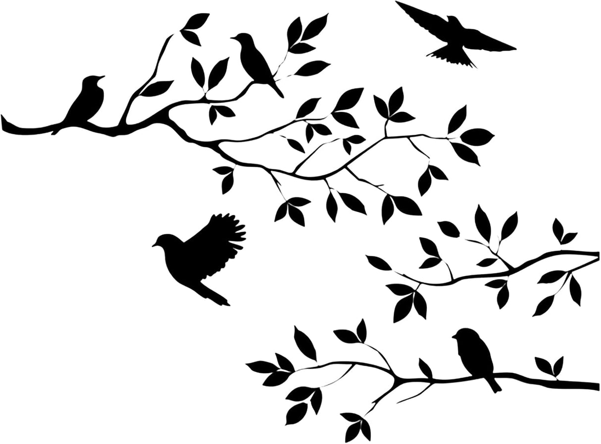Pegatinas de Pájaro en Rama, Decoración para Pared