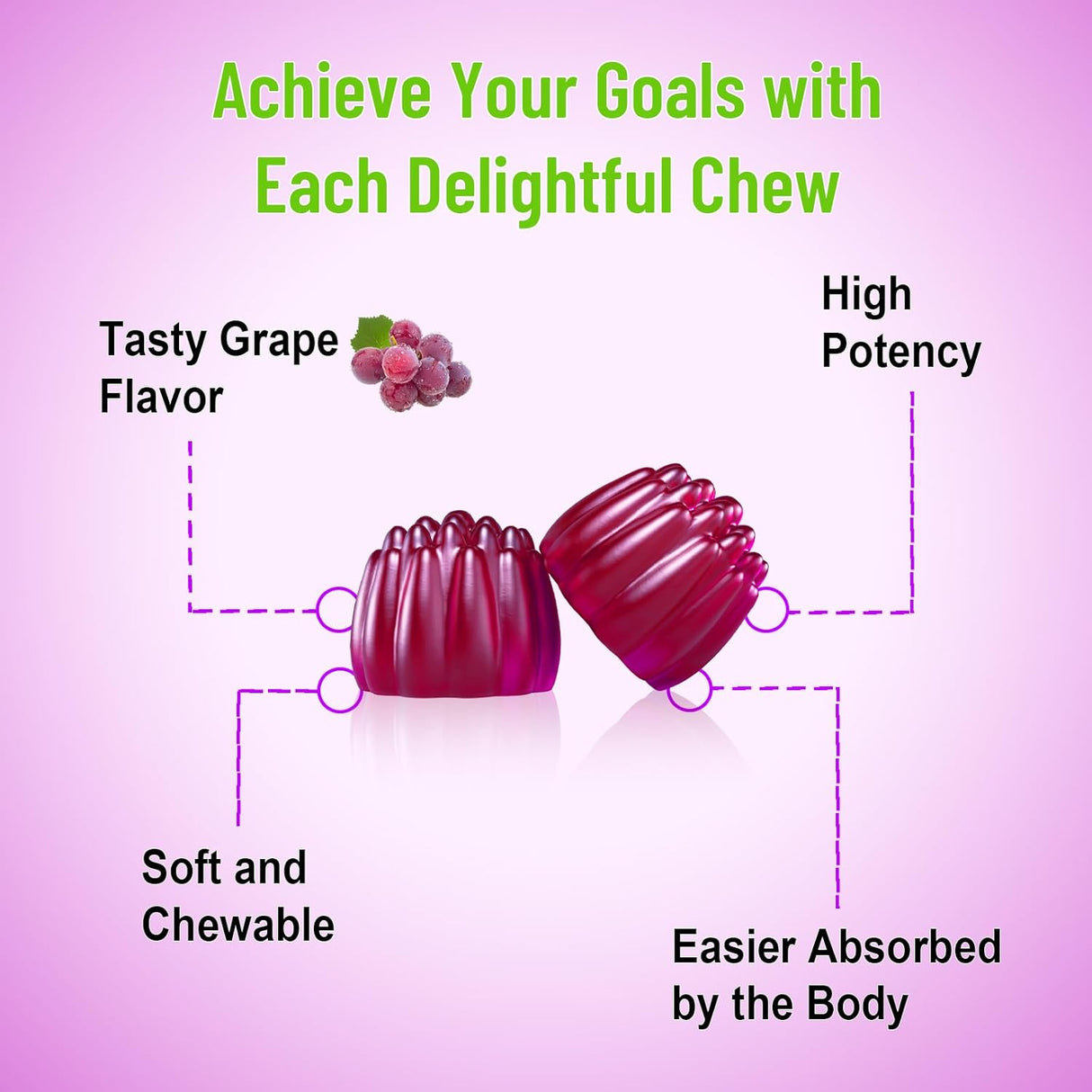 Suplemento Gomitas de resveratrol de alta pureza 120 gomitas