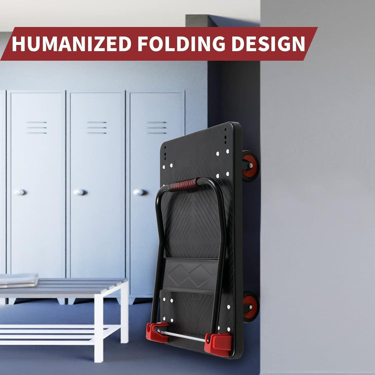 Carretilla Plegable, Capacidad 1000LB, 36x24in, Ruedas Giratorias