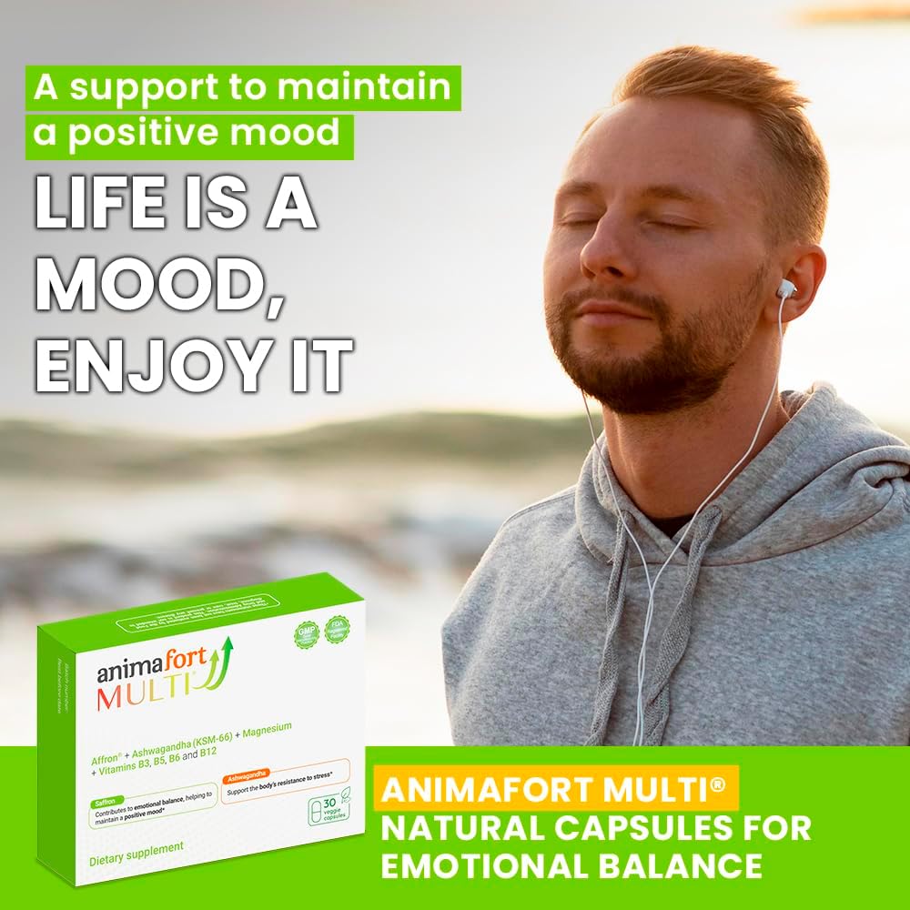 Suplemento Ashwagandha KSM-66 y Azafrán AnimaFort 30 Cápsulas
