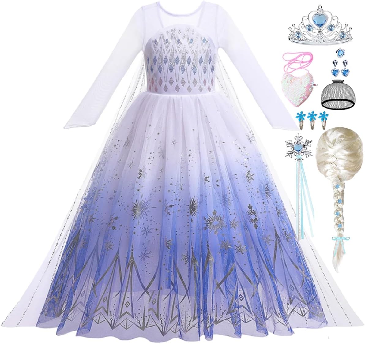 Disfraz de Princesa Elsa para Niñas, Cosplay, Accesorios, Modelo
