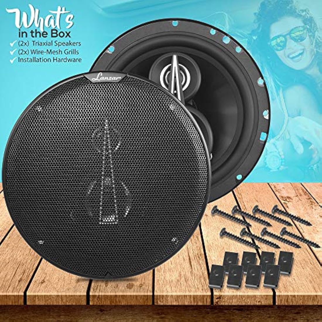 Parlanteso  Altavoces coaxiales de Titanio LANZAR MX63