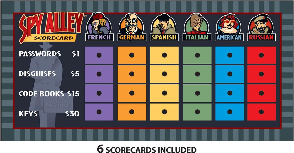 Juego de Estrategia Familiar Spy Alley, Premio Mensa, 2-6 Jugadores