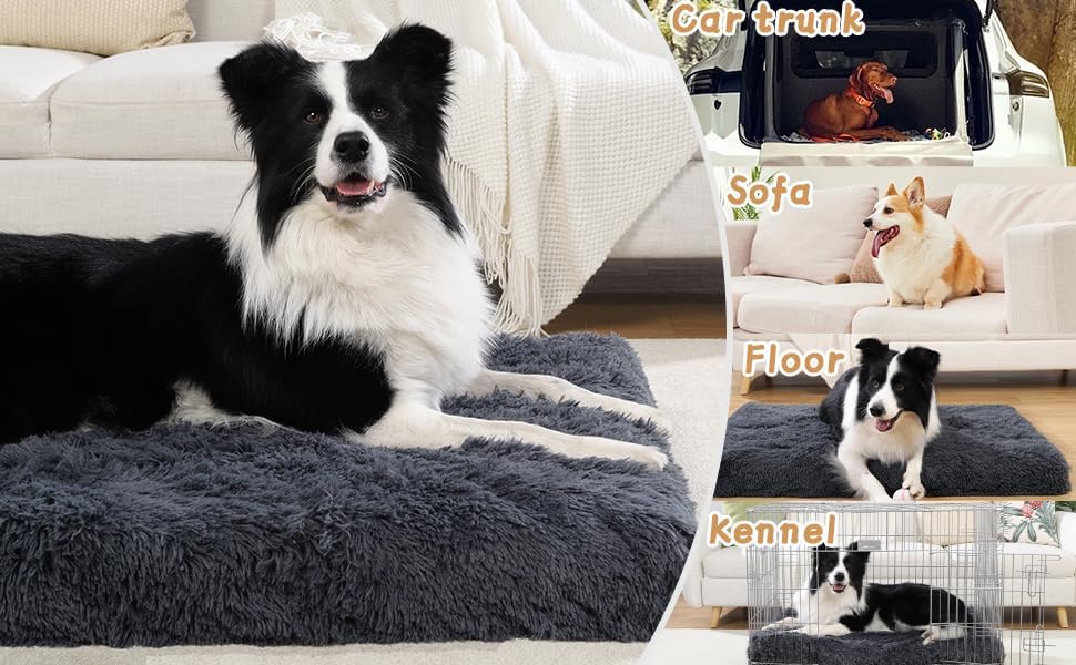 Cama ortopédica para perros grandes, lavable, 35x23 pulgadas