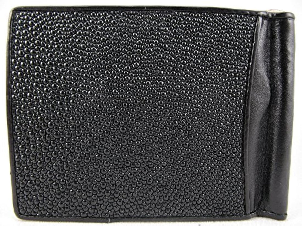 pelgio - Billetera de piel plegada genuina Stingray Skin