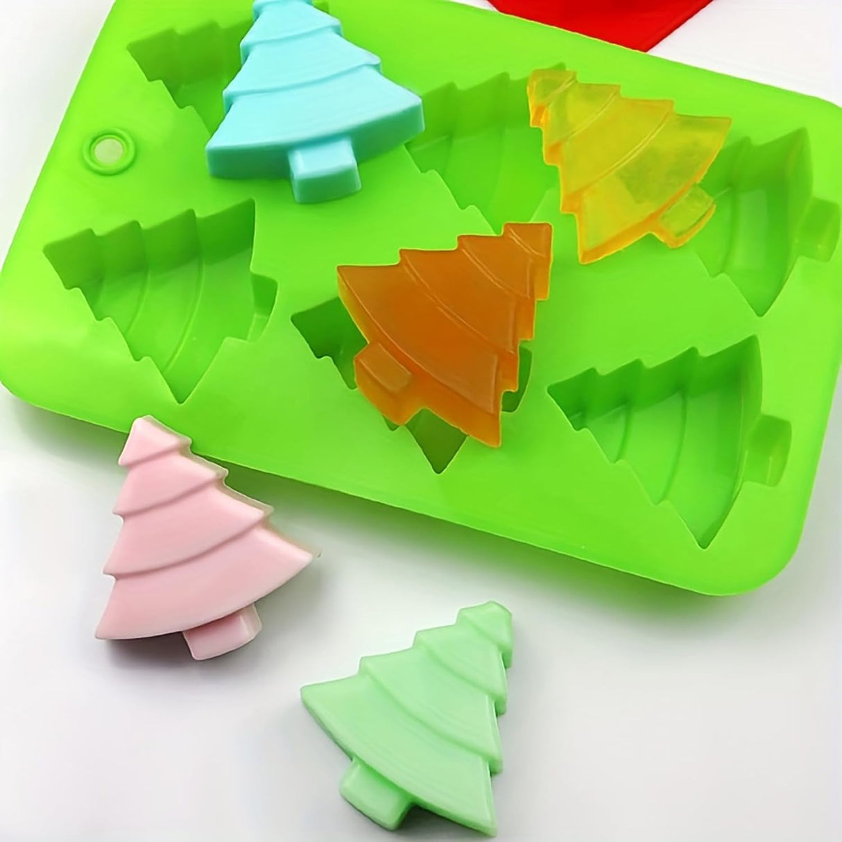 Moldes de Silicona para Árbol de Navidad, 6 Cavidades, 2 Pcs