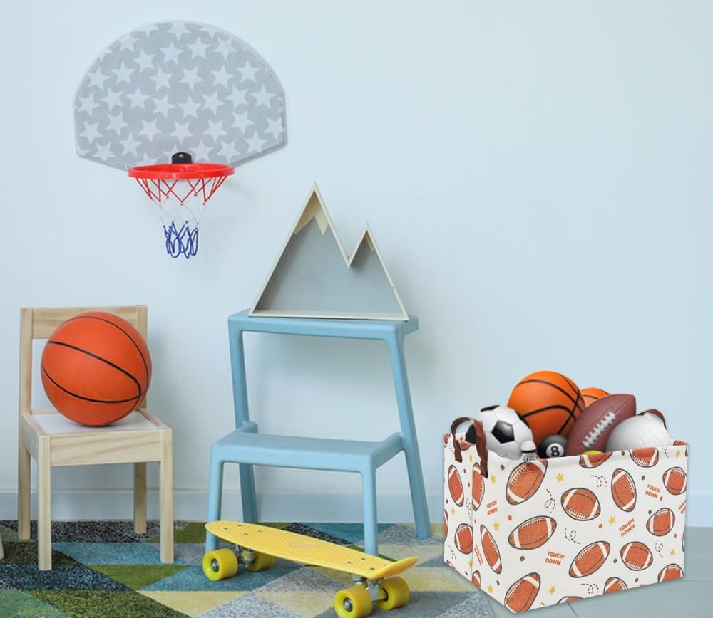 Canasta de Almacenamiento Rectangular para Niños (Fútbol)