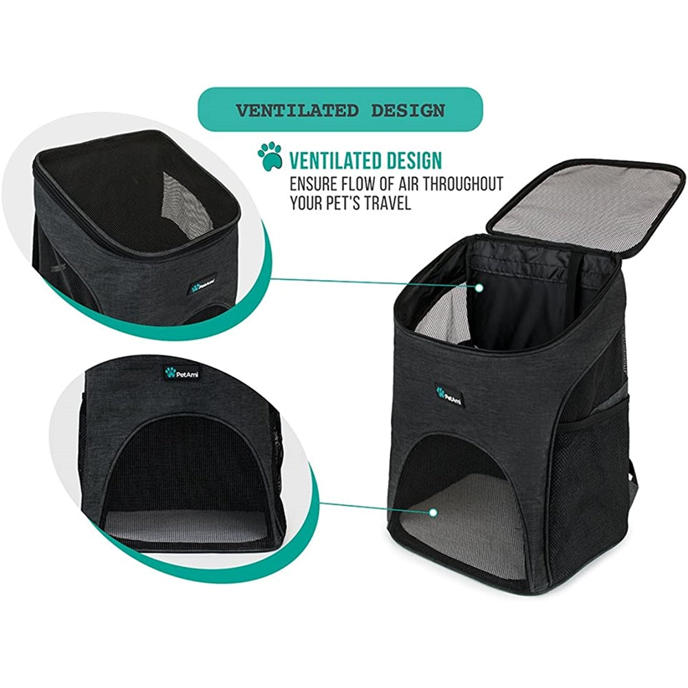 Mochila de transporte para gatos soporte de hebilla negro