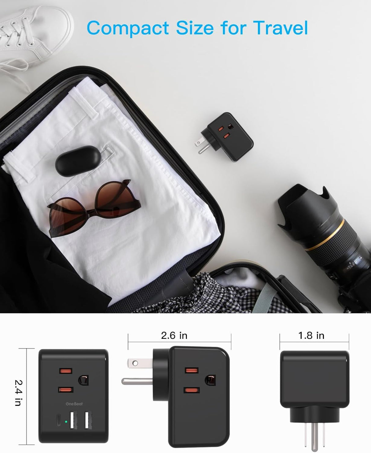 Extensor de toma de corriente múltiple, regleta de alimentación