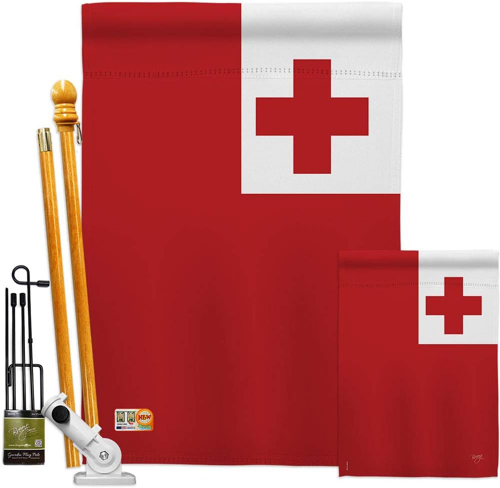 Breeze Decor HG108362 Banderas de Tonga de la Nacionalidad Mundial Impresiones Decorativas Casa Vertical 28 X 40 Jardín 13 18.5 Doble Cara Bandera Colección