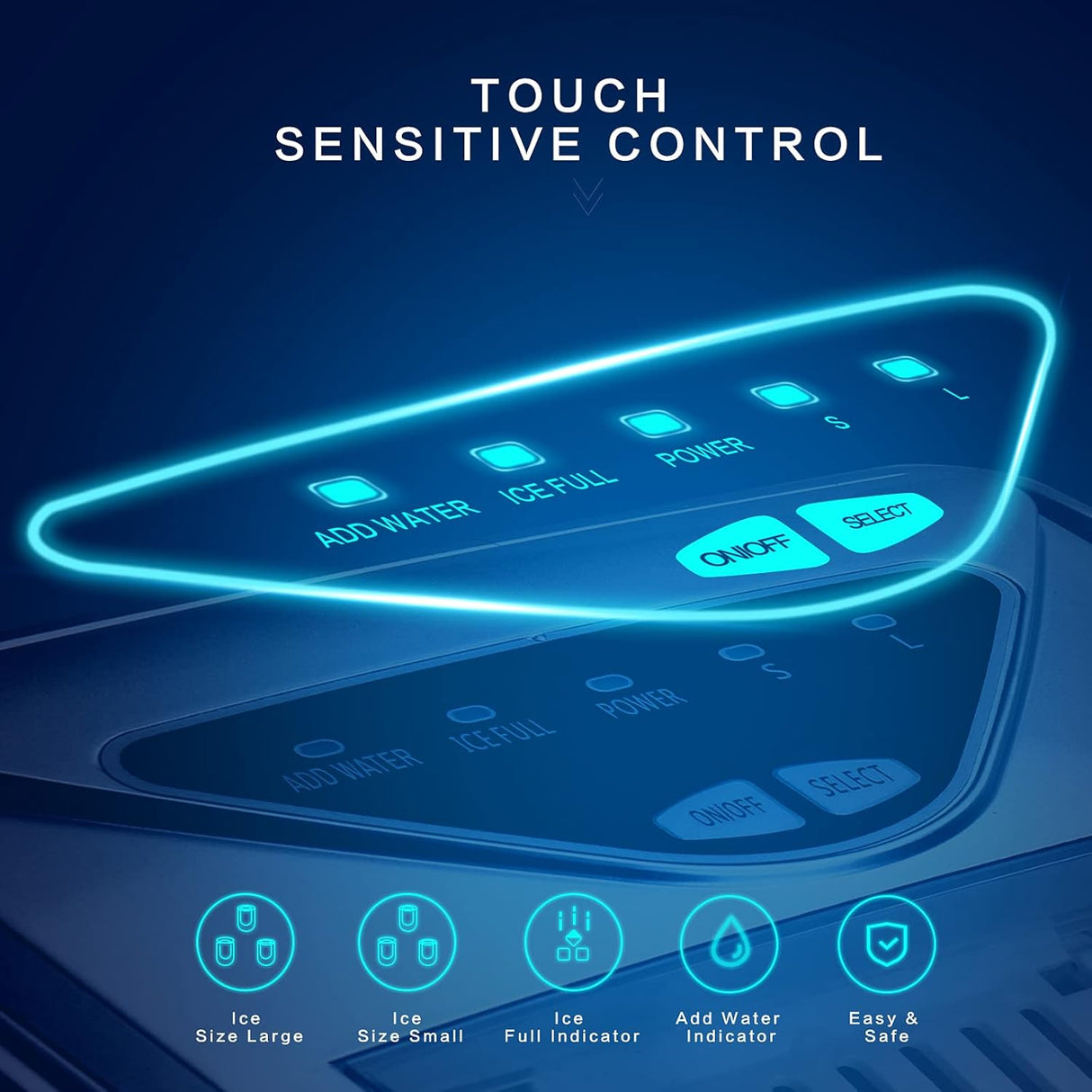 Máquina de Hielo Portátil, Autolimpiante, 26lbs/24h, Silver