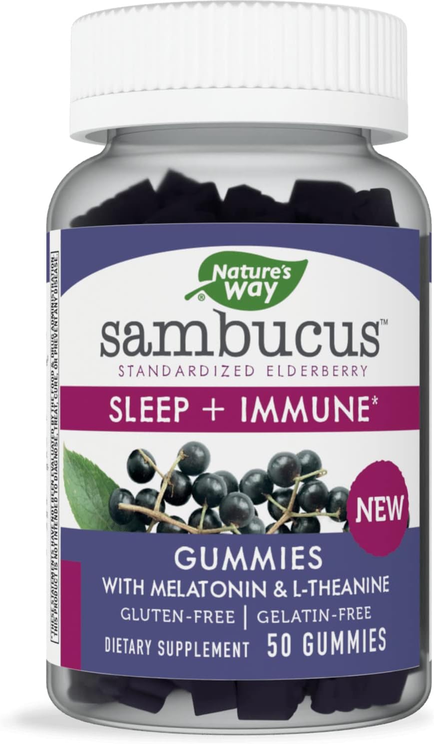Sambucus Sleep + Gomitas de apoyo inmunológico L-teanina 50u