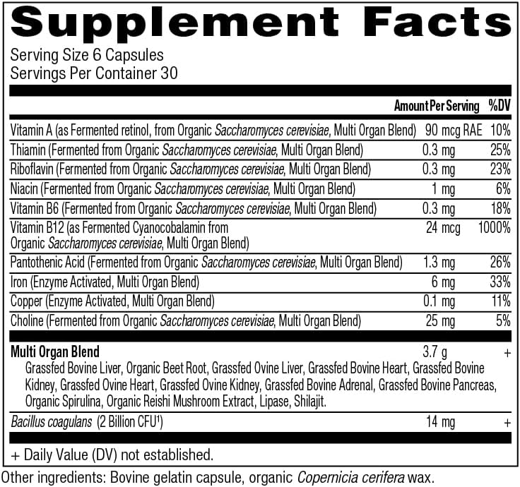 Suplementos de Órganos, Complejo Nutritivo Hígado y Corazón