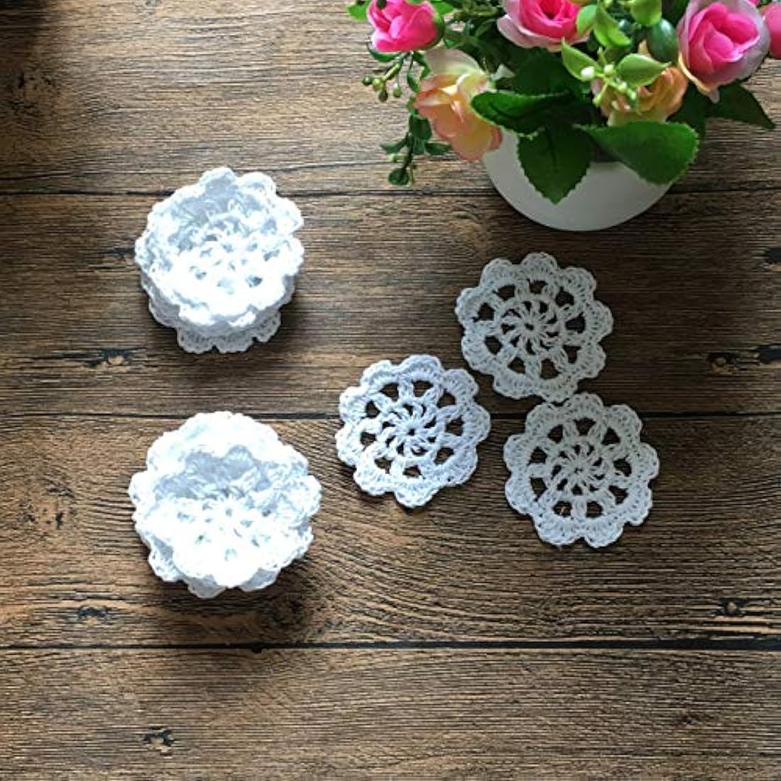 Mindplus - Juego de 18 adornos de ganchillo