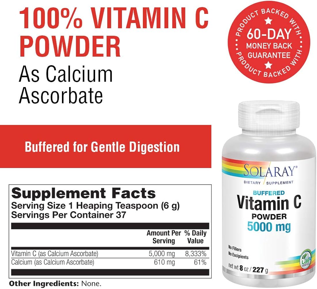 SOLARAY Vitamina C Cristalina 5000 mg Polvo tamponado