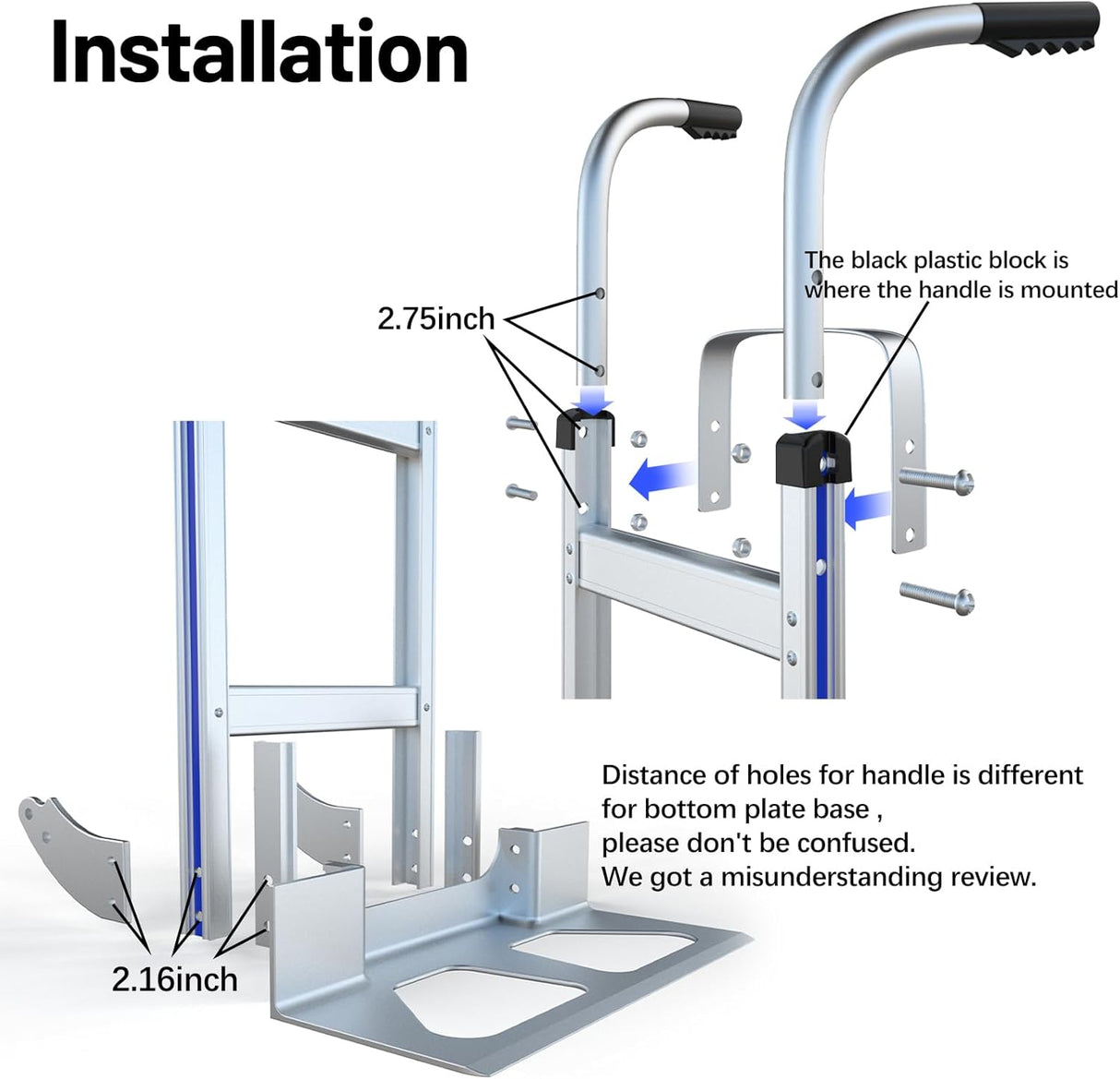 Carretilla de Mano Alumínio, 600lb, con 2 Correas, IM nueva