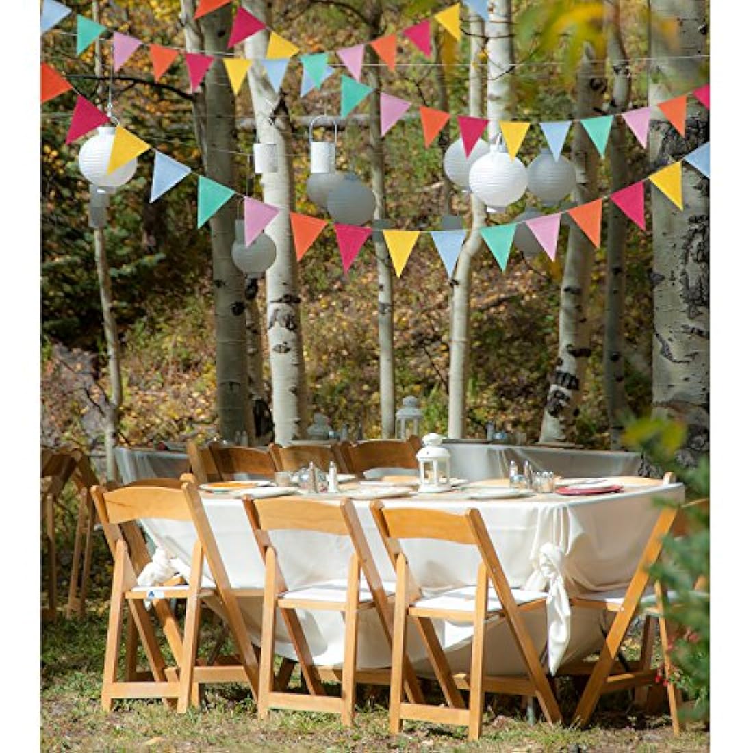 24 piezas multicolor triángulo banderas 15,7