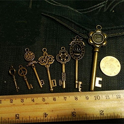 WellieSTR Vintage Skeleton Keys Charm Set Royal Key