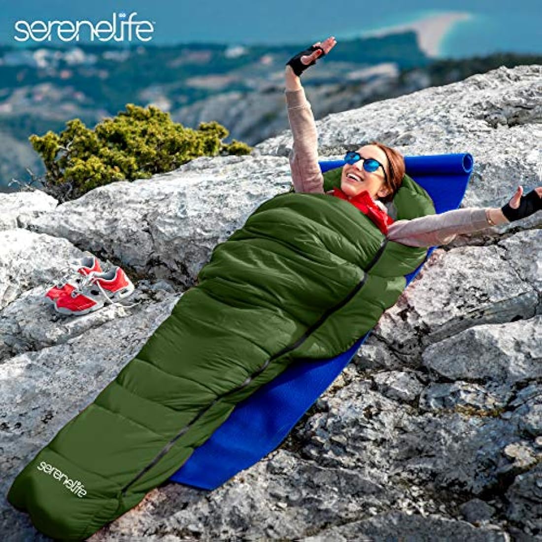 Saco de dormir para mochilero SereneLife SLSGR5